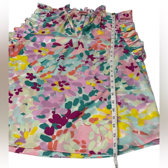 Kate Spade New York Feminine Preppy Colorful Floral Ruffle Sleeveless Blouse S - Picture 5 of 7